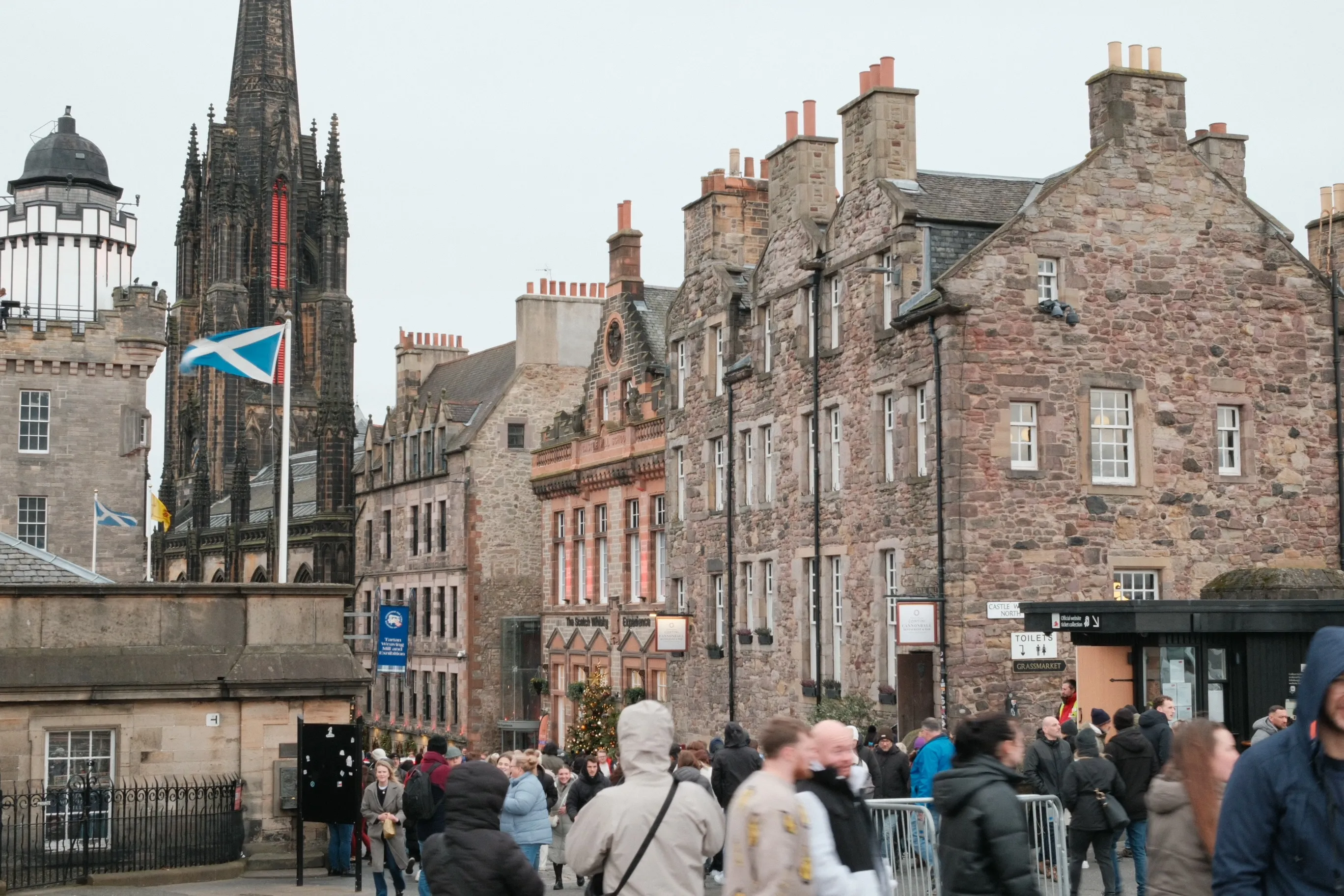 Grassmarket with Christmas crowds