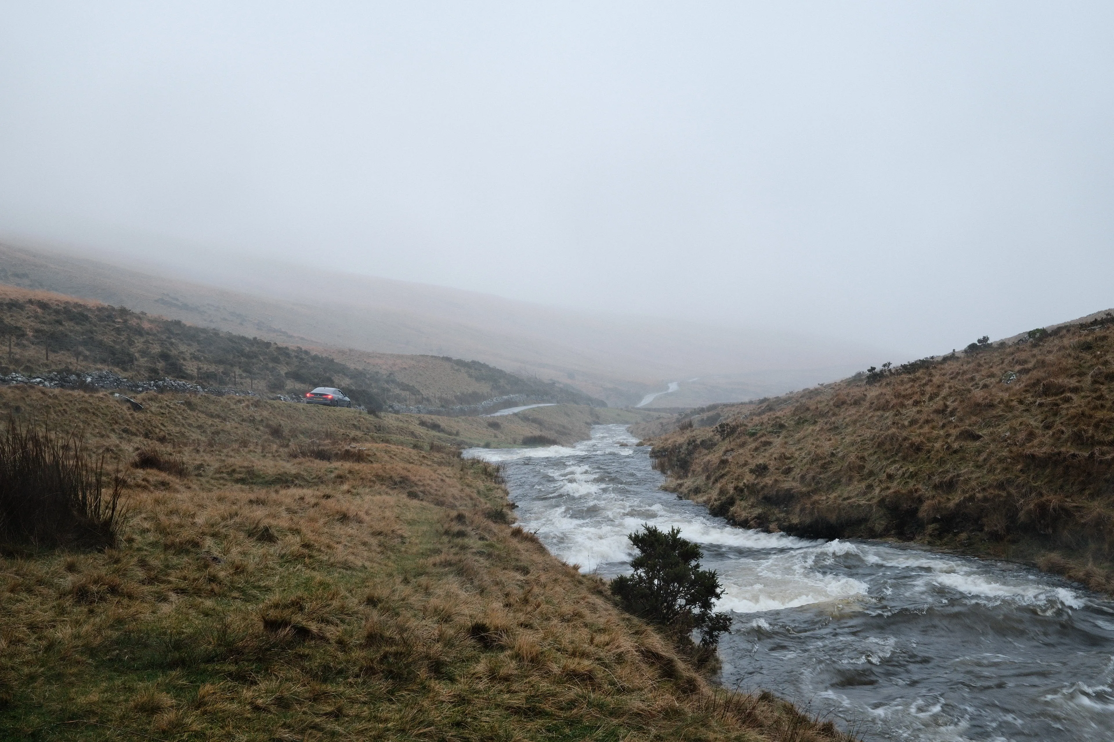 River valley disappearing into mist